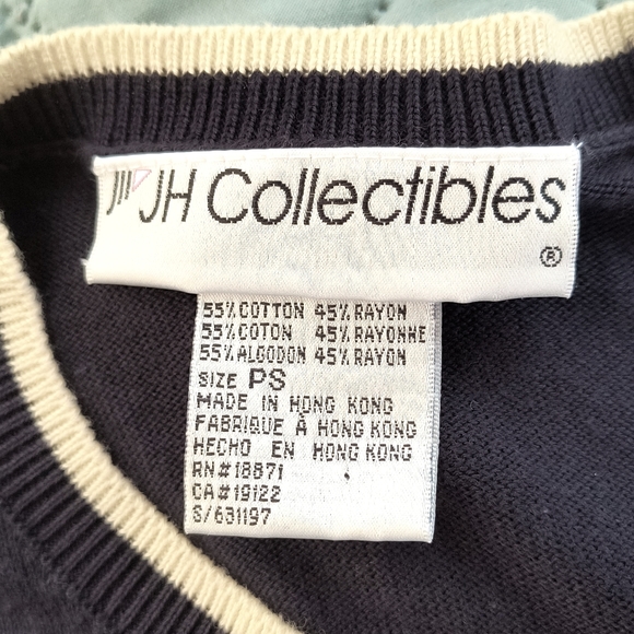 JH Collectibles Argyle NWT short 19 p2 p sleeve Cardigan Sweater / sm petite - Picture 3 of 5